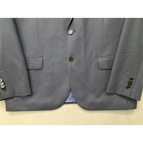 Indochino Blazer Mens Solid Navy Blue Wool Cashmere Blend 46S Sport Coat Jacket - Picture 2 of 10